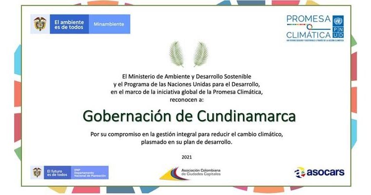 ONU reconoce a Cundinamarca como promesas climática de Colombia