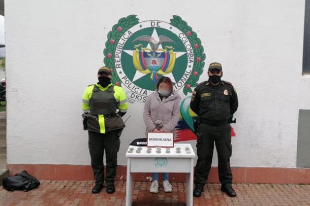 Mujer es capturada en Zipaquirá    transportando marihuana