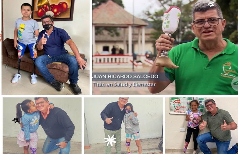 Entre los cinco nominados en la cotegoría SALUD & BIENESTAR del certamen Titales Caracol 2021 se encuentra Juan Ricardo Salcedo, habitante de Tabio, Cundinamarca, conocido como el hombre que pone a caminar la chatarra.