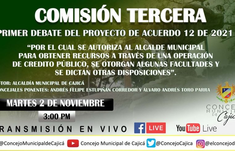 Posponen hasta el 10 de noviembre debate sobre endeudamiento de Cajicá