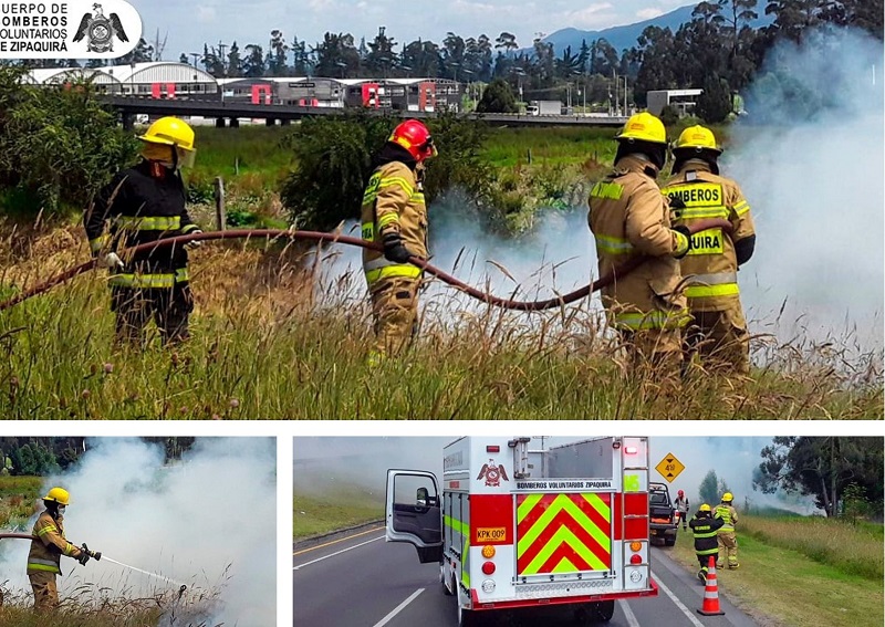 Bomberos de Zipaquirá evitaron un posible incendio forestal