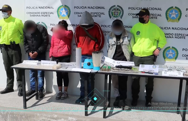 Zipaquirá: Capturaron a cuatro presuntos delincuentes dedicados al tráfico, fabricación y porte de estupefacientes