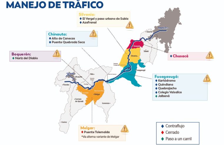 Durante los festivos del Corpus Christi y el Sagrado Corazón, Vía 40 Express tiene puestos al servicio de los usuarios 50km rehabilitados en la vía Bogotá-Girardot