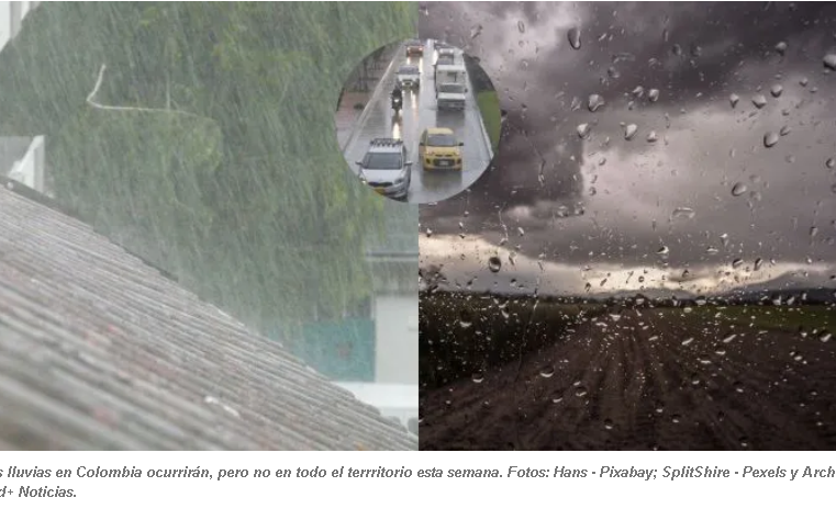 Pronóstico de lluvias sectorizadas en Colombia esta semana, según Ideam