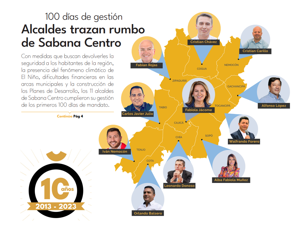 100 días de gestión. Alcaldes trazan rumbo de Sabana Centro