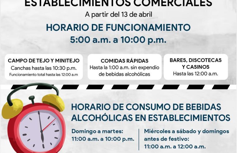 Importante, modificación sobre los horarios de establecimientos comerciales en Cajicá