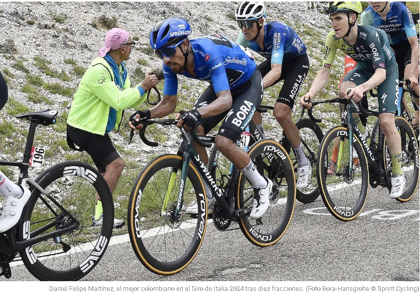Clasificación de los Escarabajos Colombianos en el Giro de Italia 2024 tras la Décima Etapa