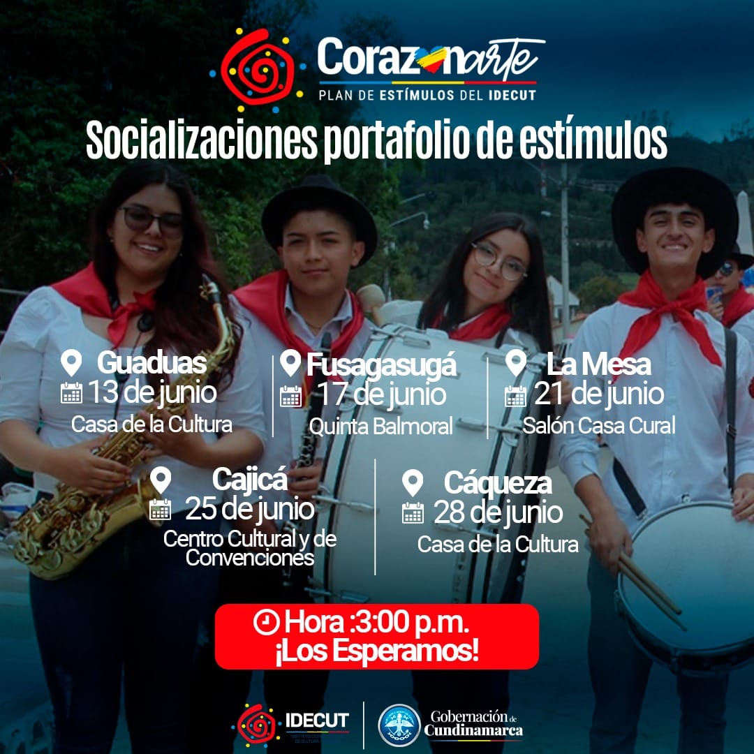 Invitan a Jornadas de Socialización del Portafolio de Estímulos #Corazonarte