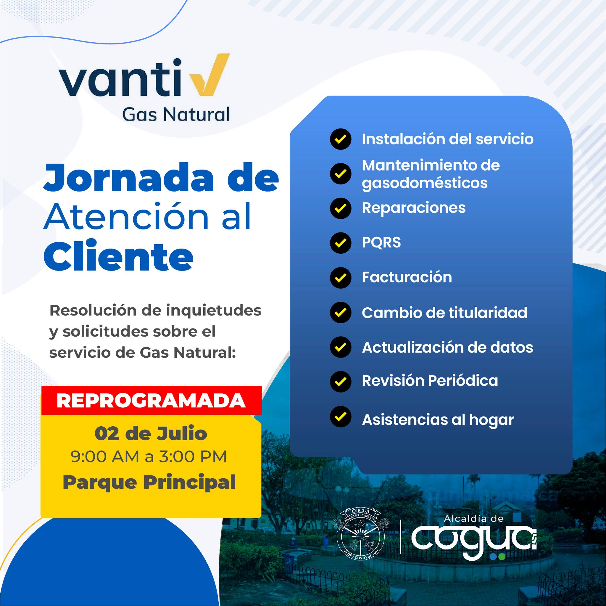 Reprogramación de la Jornada de Atención al Cliente de Vanti