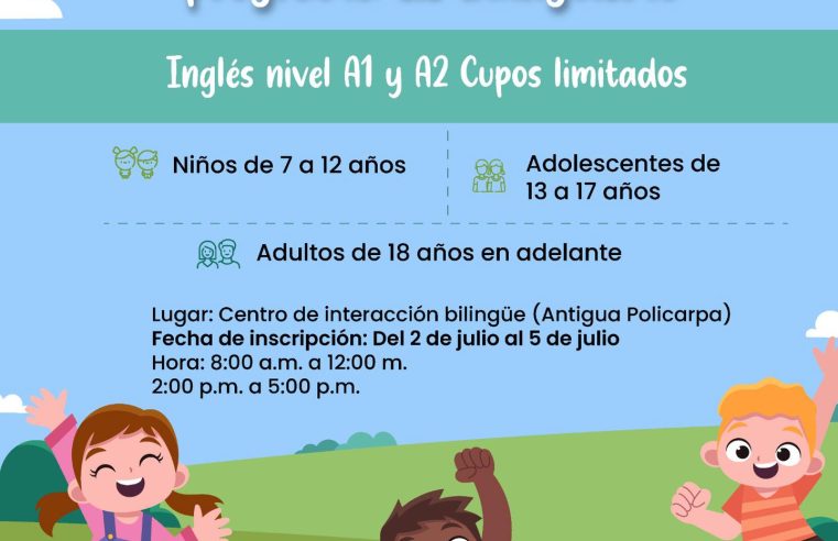 Apertura de la Segunda Convocatoria para Clases de Inglés