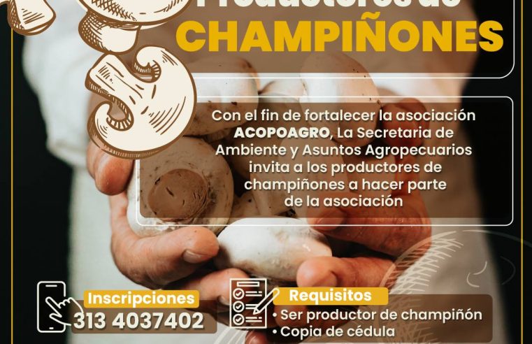 Invitación a Productores de Champiñones para Unirse a ACOPOAGRO y Fortalecer la Asociación