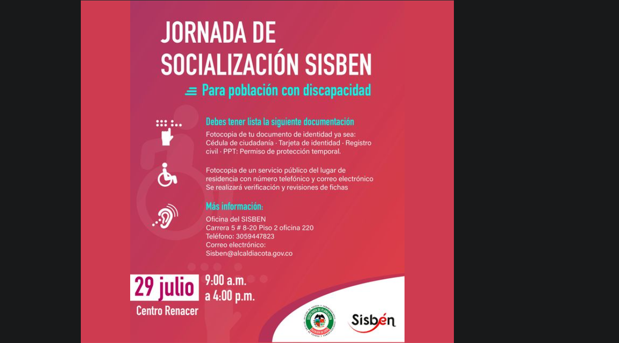 Jornada de Socialización del SISBEN para Personas con Discapacidad