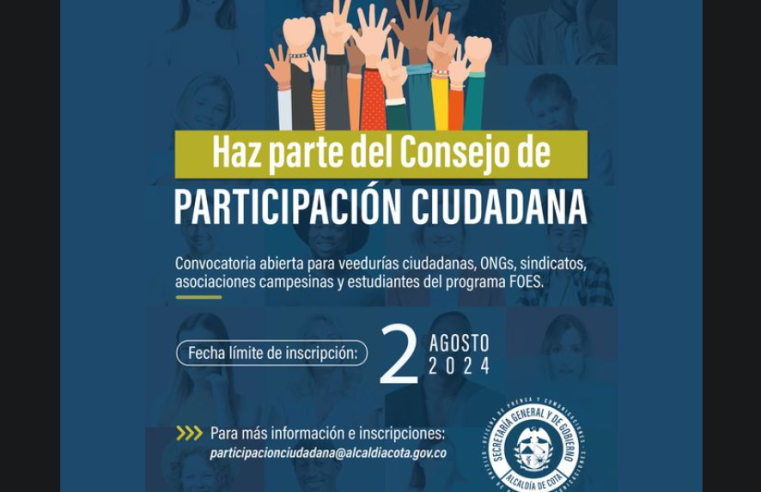 Últimos Días para Inscribirse en el Consejo de Participación Ciudadana de Cota