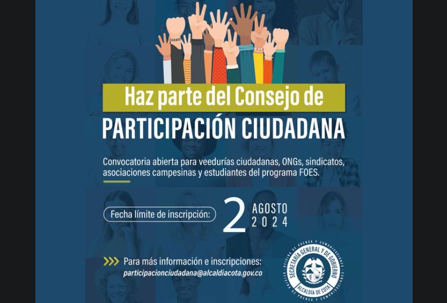 Últimos Días para Inscribirse en el Consejo de Participación Ciudadana de Cota