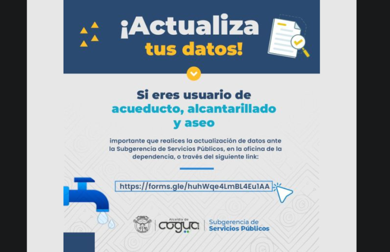 Invitación a Actualizar Datos de Contacto para Servicios Públicos