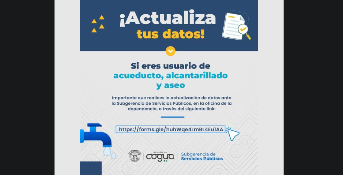 Invitación a Actualizar Datos de Contacto para Servicios Públicos