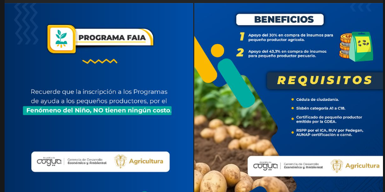 Aviso para Pequeños Productores Agropecuarios: Inscripción Gratuita a Programas FAIA