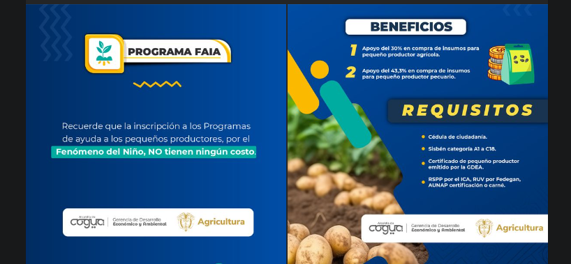 Aviso para Pequeños Productores Agropecuarios: Inscripción Gratuita a Programas FAIA