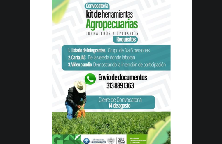 Convocatoria Abierta para Jornaleros y Operarios del Sector Rural en Zipaquirá