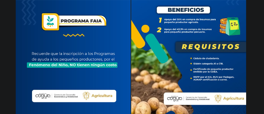 Inscripción Gratuita para Pequeños Productores Agropecuarios en Programas FAIA por el Fenómeno del Niño