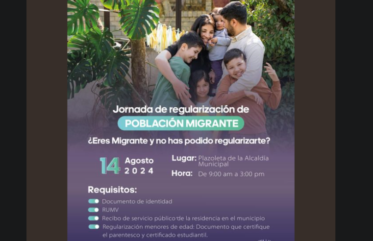 Invitación a Jornada de Regularización para Población Migrante