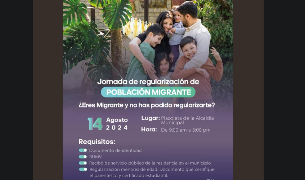 Invitación a Jornada de Regularización para Población Migrante