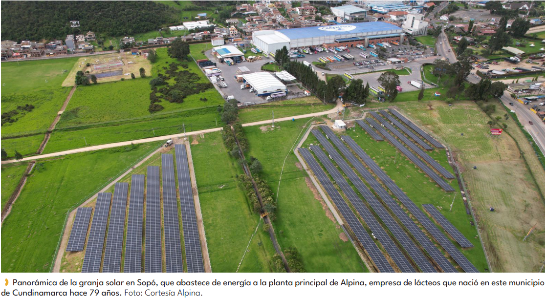 Granja solar en Sopó, compromiso de Alpina con la sostenibilidad