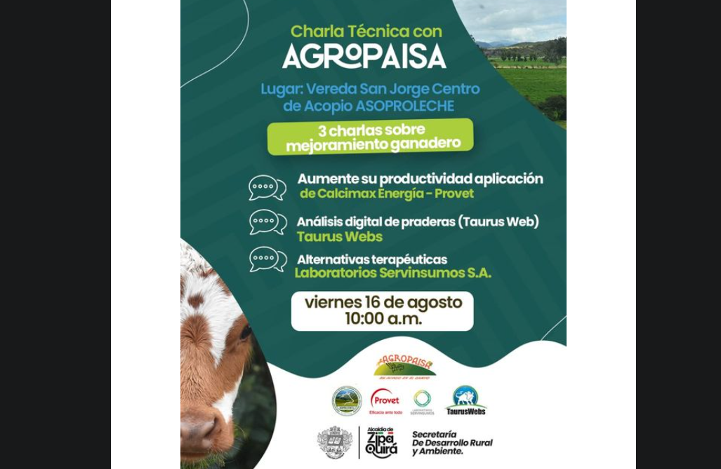 Charla Técnica en Zipaquirá sobre Productividad Agropecuaria