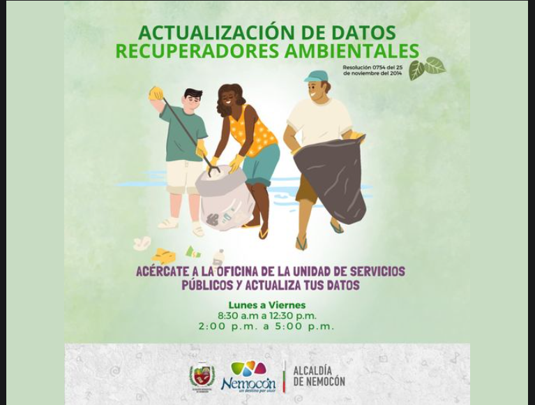 La Alcaldía Municipal Invita a los Recuperadores Ambientales a Actualizar sus Datos