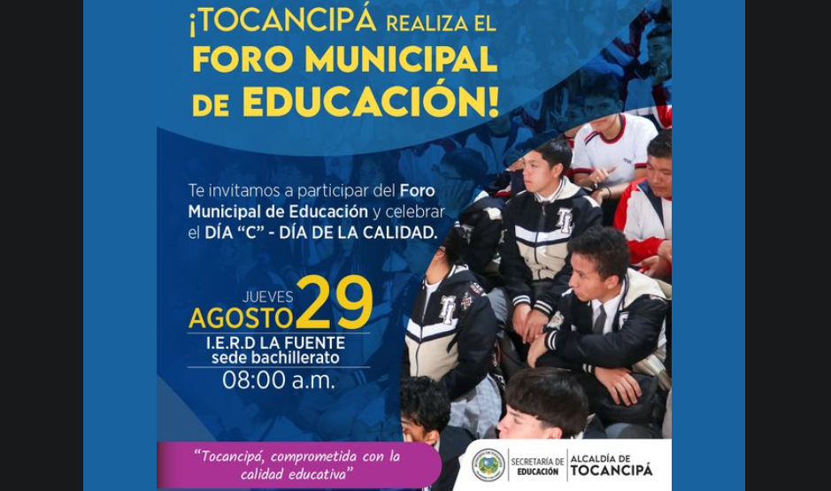 Tocancipá se Prepara para el Foro Municipal de Educación