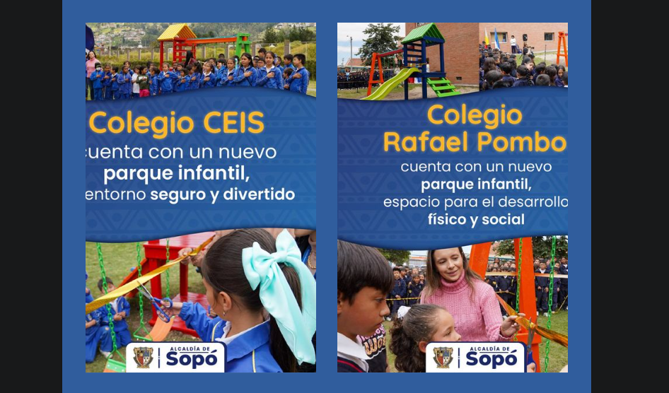 Inauguración de Parques Seguros y Ecológicos para Niños en Sopó