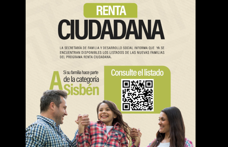 Listado de Renta Ciudadana Disponible para Familias en Categoría A del Sisbén