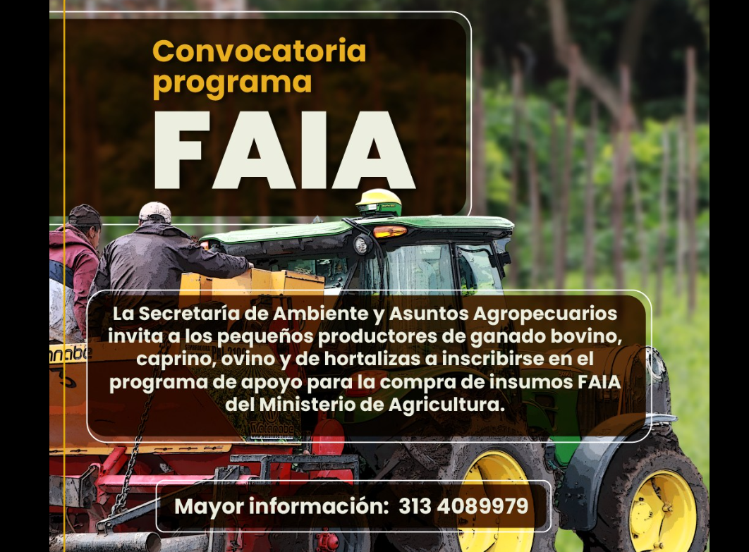 Convocatoria Abierta para el Programa de Apoyo a Pequeños Productores en Tabio