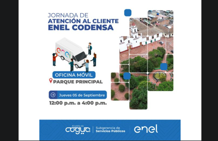 Jornada de Atención al Cliente de ENEL Codensa en el Parque Principal el 5 de Septiembre