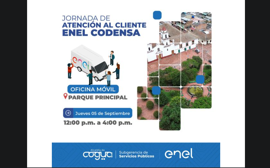 Jornada de Atención al Cliente de ENEL Codensa en el Parque Principal el 5 de Septiembre