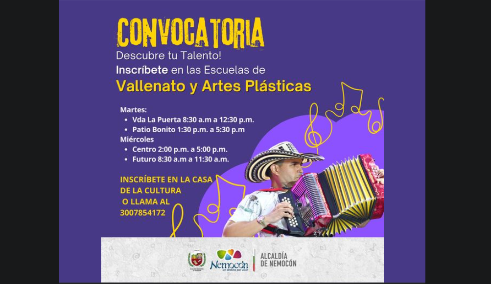 Escuelas de Formación en Artes Plásticas y Vallenato: Una Invitación a la Creatividad