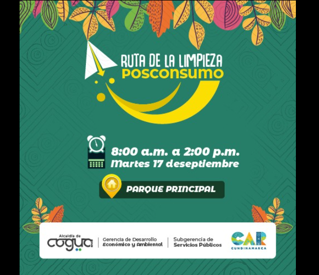 Invitación a la Jornada de la Ruta de la Limpieza Posconsumo