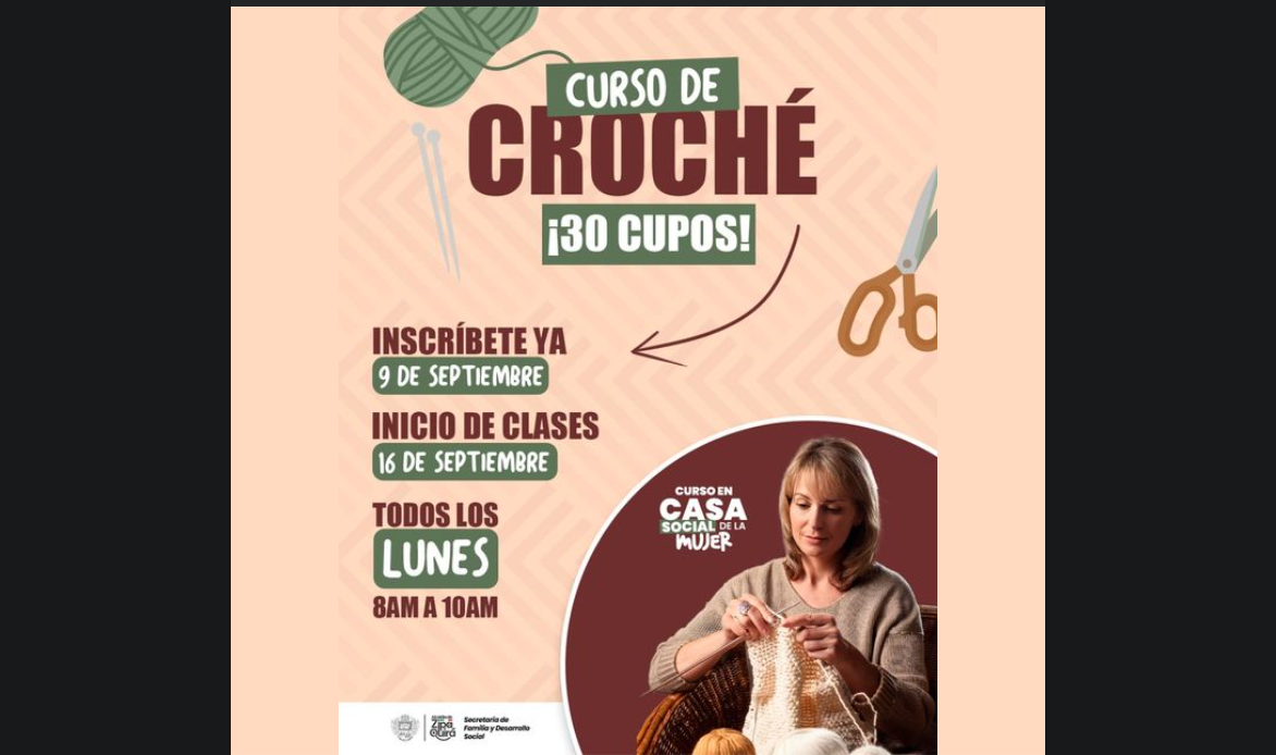 Cajicá abre inscripciones para curso de croché en la Casa Social de la Mujer