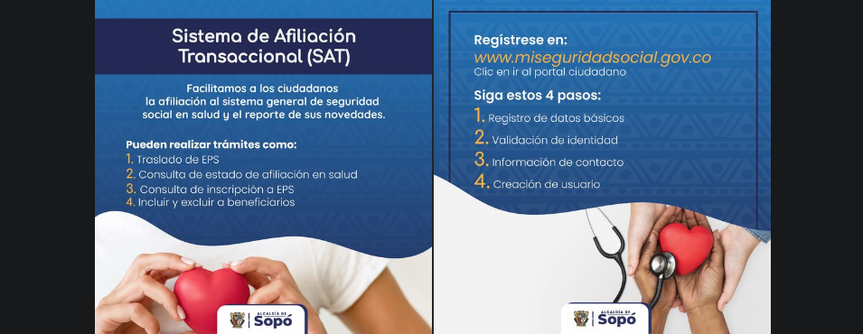 Invitan a la comunidad a registrarse en el Sistema de Afiliación Transaccional (SAT) del Ministerio de Salud