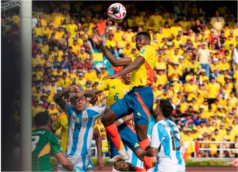 Gol de Yerson Mosquera pone en ventaja a Colombia frente a Argentina en las Eliminatorias