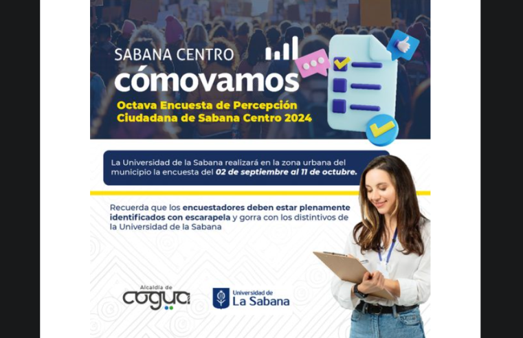 Universidad de La Sabana realizará la Octava Encuesta de Percepción Ciudadana en Sabana Centro