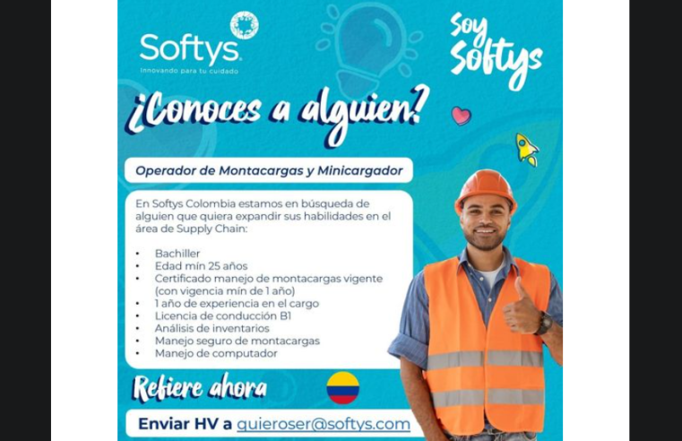 Softys busca Operador de Montacargas y Minicargadores para unirse a su equipo