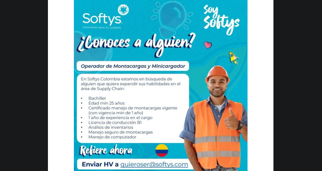 Softys busca Operador de Montacargas y Minicargadores para unirse a su equipo