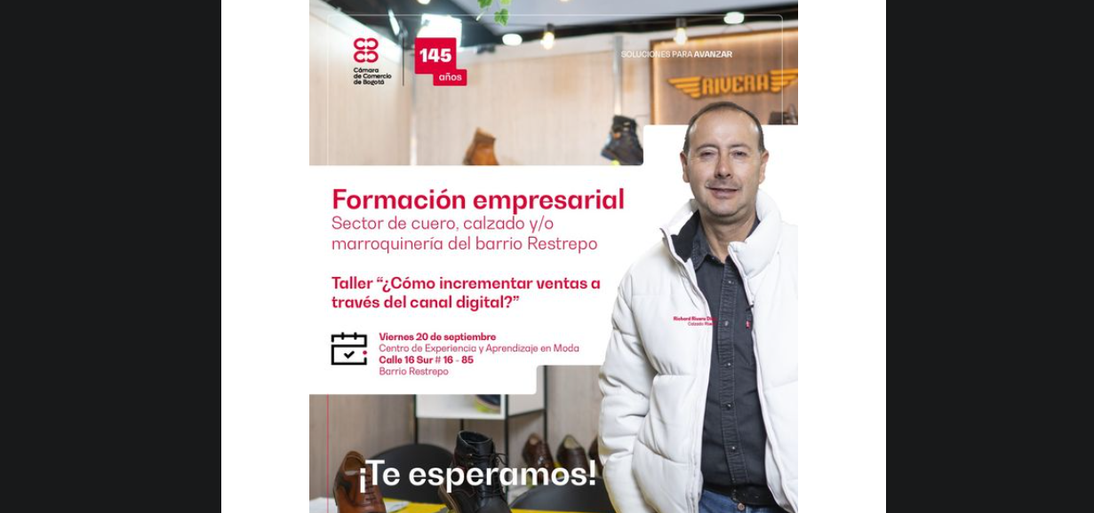 La CCB invita a empresarios del sector cuero, calzado y marroquinería a taller sobre ventas digitales