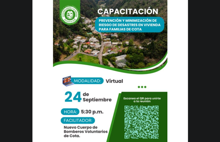 Capacitación sobre prevención y minimización de riesgos de desastres para familias de nuestro municipio