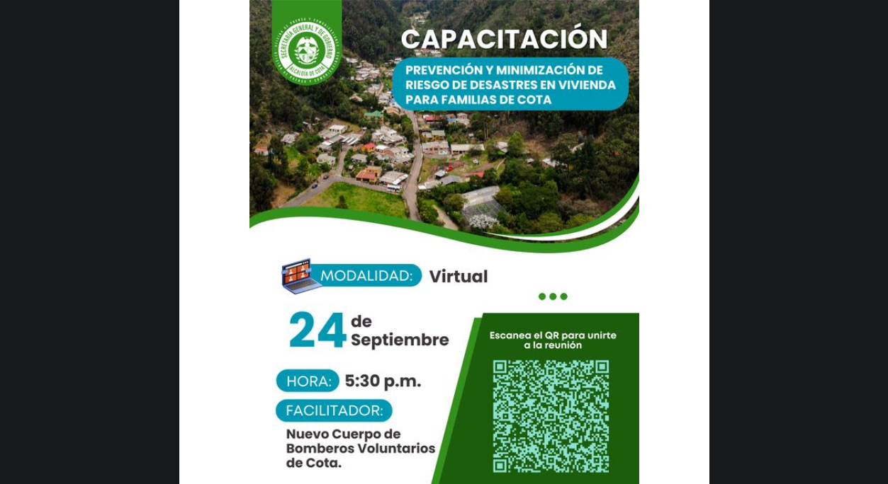 Capacitación sobre prevención y minimización de riesgos de desastres para familias de nuestro municipio