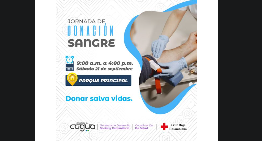 Invitación a la Jornada de Donación de Sangre el 21 de Septiembre