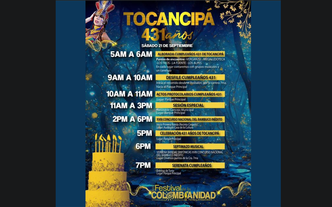 Tocancipá celebra el segundo día del Festival de la Colombianidad, Familia y Ancestralidad