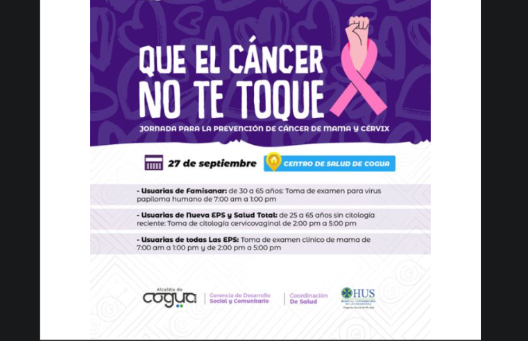 Invitan a jornada de prevención de cáncer de mama y cérvix en el municipio