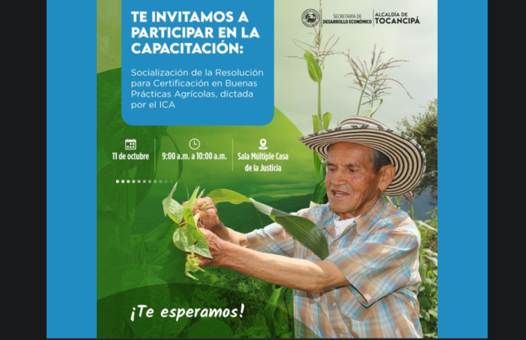 Capacitación en Buenas Prácticas Agrícolas para agricultores de la región